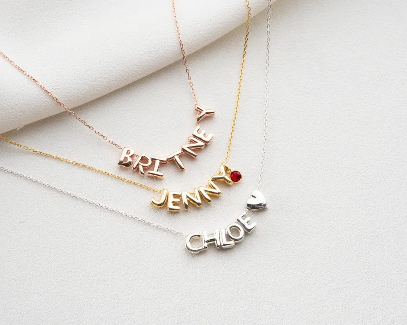 Personalized Balloon Letter Necklace